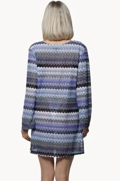 Overswim|J.valdi Praia Bell Sleeve Tunic Blue/Multi