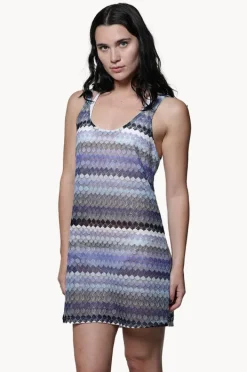 Overswim|J.valdi Praia Scoop Neck Tank Dress Blue/multi