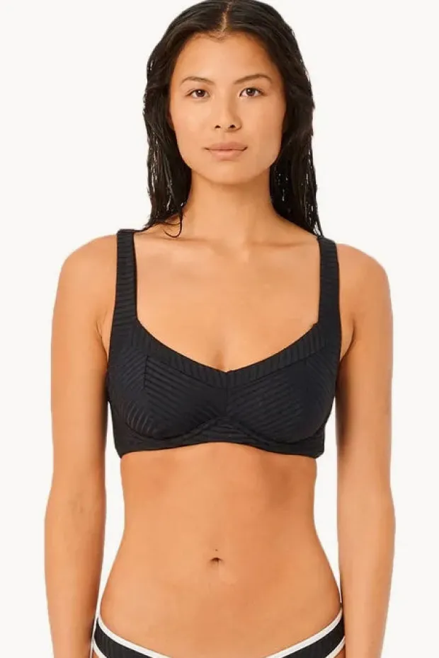 Bikini Tops|Rip Curl Premium Surf E Cup Bralette Black