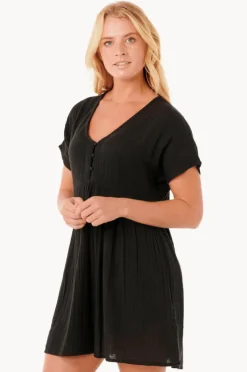 Dresses|Rip Curl Premium Surf Short Sleeve Dress Black