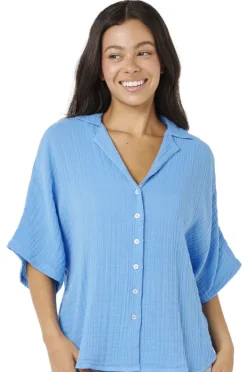 Tops|Rip Curl Premium Surf Short Sleeve Shirt Azure