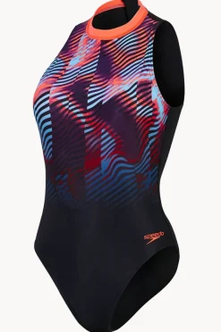 One Pieces|Speedo Printed Hydrasuit One Piece Black/Multi