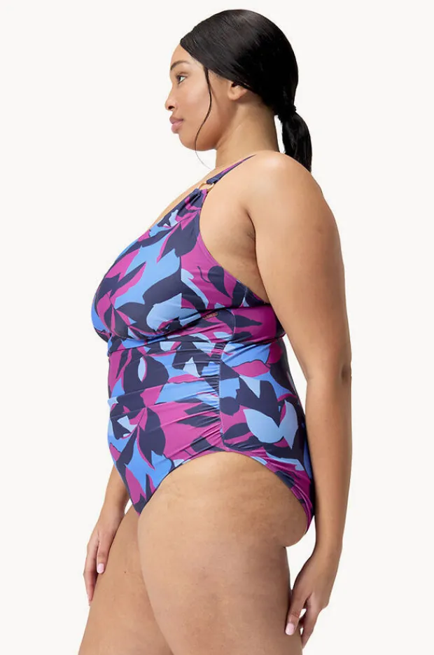 One Pieces|Speedo Printed Shaping V Neck One Piece Blue/purple