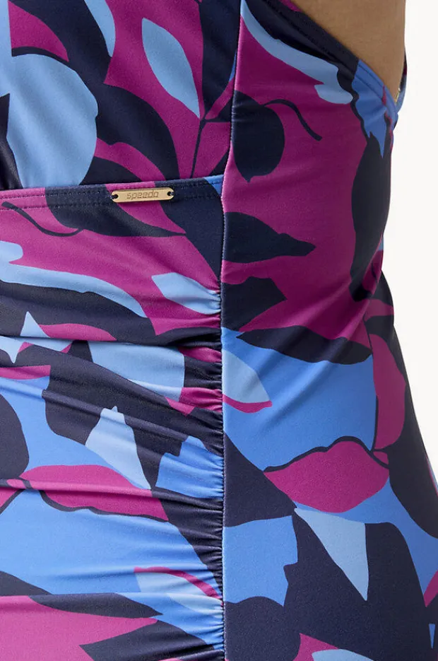 One Pieces|Speedo Printed Shaping V Neck One Piece Blue/purple