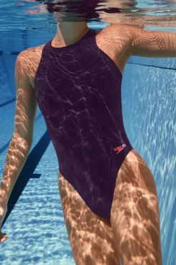 One Pieces|Speedo Racer Zip Back One Piece Plum