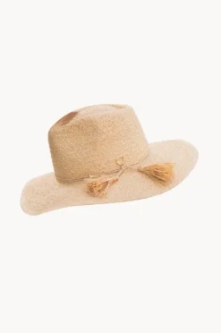 Headwear|Sundaise Raffia Tassel Panama Hat Natural