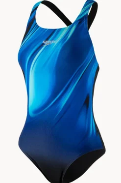 One Pieces|Speedo Rapture Glow Medalist One Piece Black/Cobalt