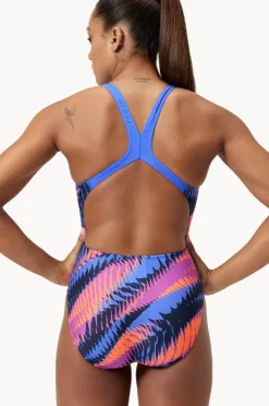 One Pieces|Speedo Razor Sharp Allover Digital Powerback One Piece Navy/purple