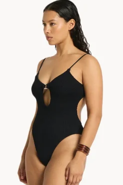 One Pieces|Bond-eye Recycled Ring Arden One Piece BLACK