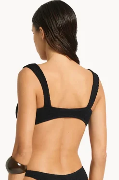 Bikini Tops|Bond-eye Recycled Ring Delphi Crop Black
