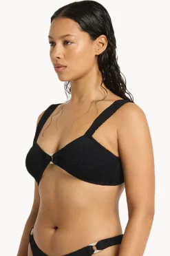 Bikini Tops|Bond-eye Recycled Ring Delphi Crop Black