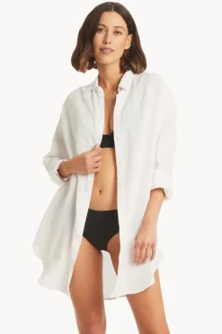 Overswim|Sea Level Resort Linen Cover Up White