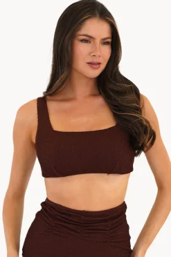 Bikini Tops|Moontide Retro Deco DD/E Cup Square Neck Bra Espresso