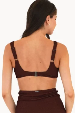 Bikini Tops|Moontide Retro Deco DD/E Cup Square Neck Bra Espresso