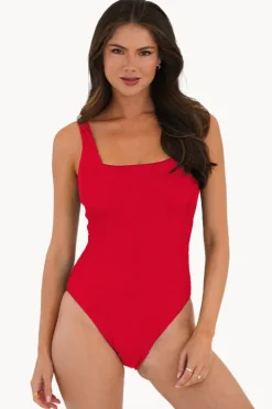One Pieces|Moontide Retro Deco F/G Cup Square Neck One Piece Hibiscus