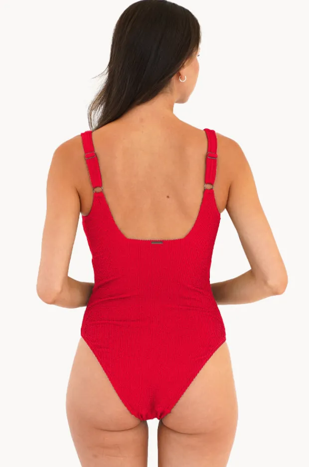 One Pieces|Moontide Retro Deco F/G Cup Square Neck One Piece Hibiscus