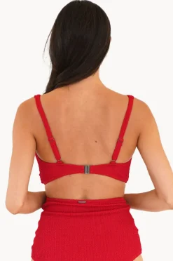 Bikini Tops|Moontide Retro Deco F/G Cup Wrap Front Bra Hibiscus