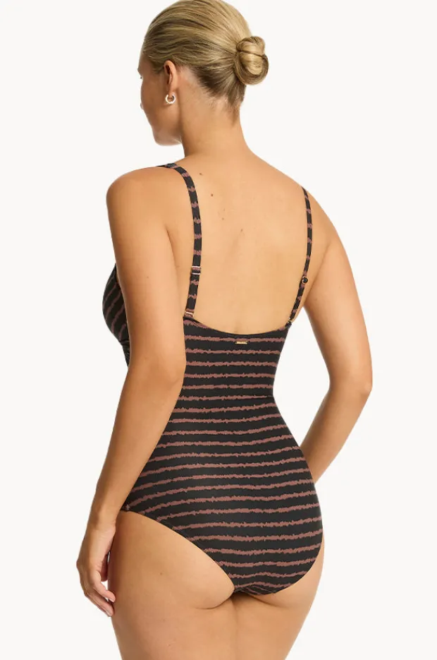 One Pieces|Sea Level Riptide Cross Front One Piece Black