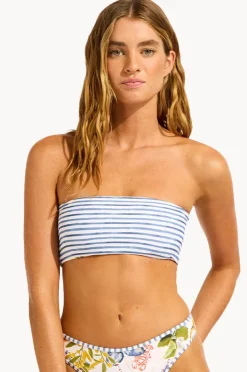 Bikini Tops|Seafolly Riviera Coast Reversible Tube Top White