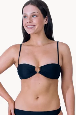 Bikini Tops|Baku Rococco Luxe Trim Bandeau Nero