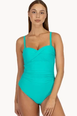 One Pieces|Baku Rococco Twist Bandeau One Piece Caribbean