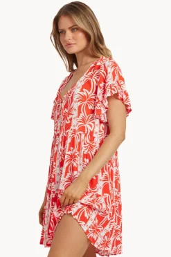 Dresses|Billabong Row Of Palms Tie Dress Red