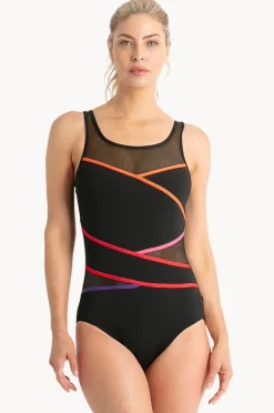 One Pieces|Poolproof Rozella Taped High Neck One Piece Black