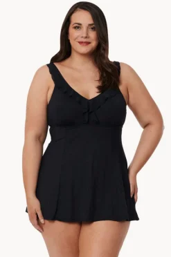 One Pieces|Jantzen Ruffle Swim Dress BLACK
