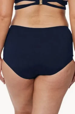 Bottoms|Genevieve 50s Gathered Brief Navy
