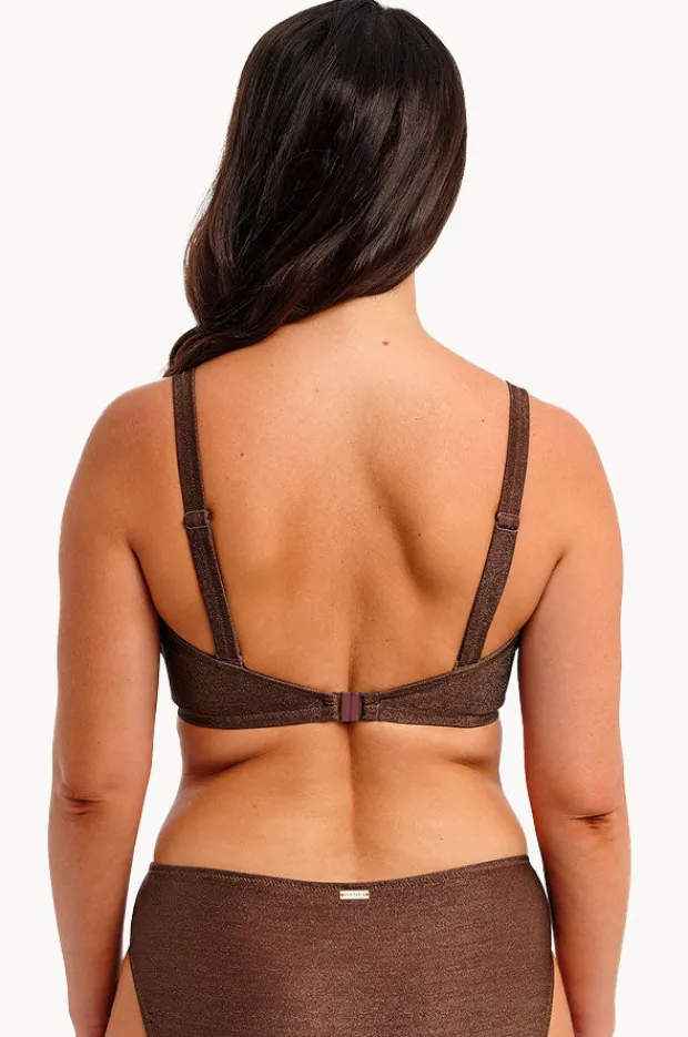 Bikini Tops|Fantasie Sabana Sparkle F Cup Plunge Bra Chestnut