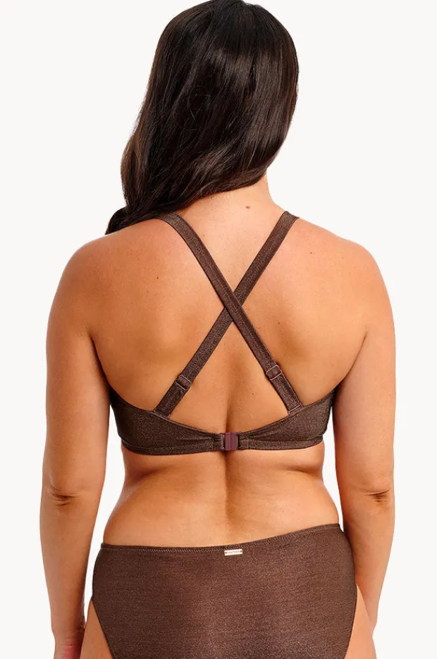 Bikini Tops|Fantasie Sabana Sparkle F Cup Plunge Bra Chestnut