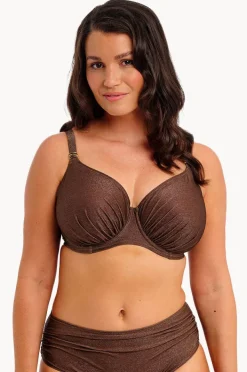 Bikini Tops|Fantasie Sabana Sparkle G Cup Gathered Full Cup Bra Chestnut