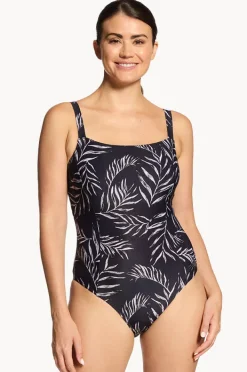 One Pieces|Zoggs Safari Leaf Classicback One Piece Black/White