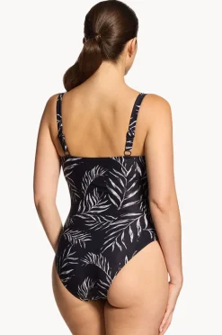 One Pieces|Zoggs Safari Leaf Classicback One Piece Black/White