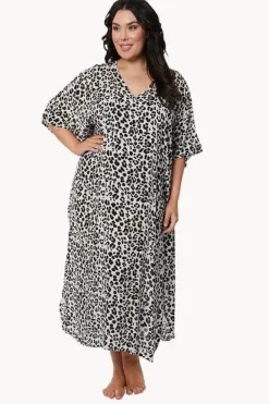 Overswim|Sundrenched Safari Long Kaftan Black