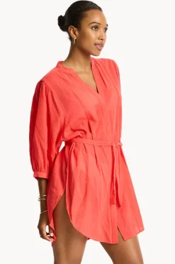 Overswim|Sea Level Salt Boho Shirt Red