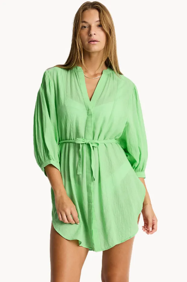 Overswim|Sea Level Salt Boho Shirt Matcha