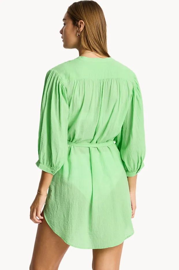 Overswim|Sea Level Salt Boho Shirt Matcha