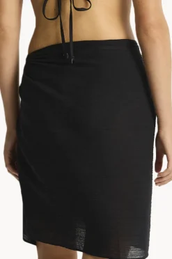 Sarongs|Sea Level Salt Frayed Sarong Black
