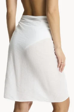 Sarongs|Sea Level Salt Frayed Sarong White