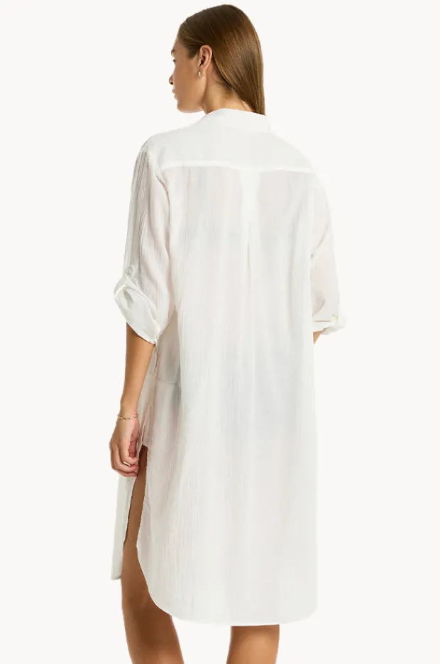 Overswim|Sea Level Salt Long Cover Up WHITE