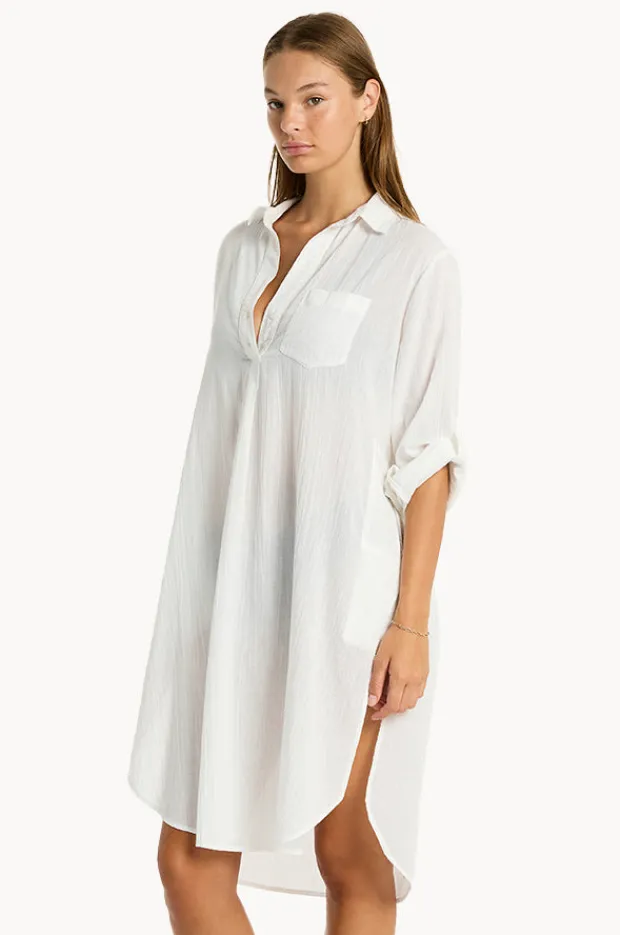 Overswim|Sea Level Salt Long Cover Up WHITE