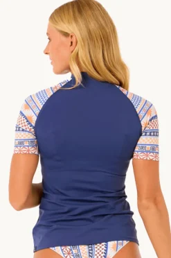 Rashies & Sunsuits|Rip Curl San Carlos Short Sleeve Suntop Dark Blue