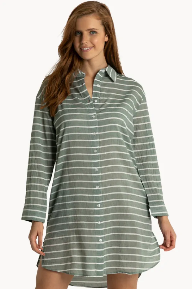 Overswim|Sunseeker Santorini Button Painter Dress Sage