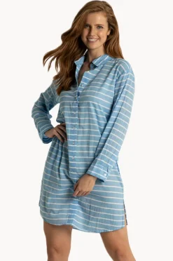 Dresses|Sunseeker Santorini Button Painter Dress Blue