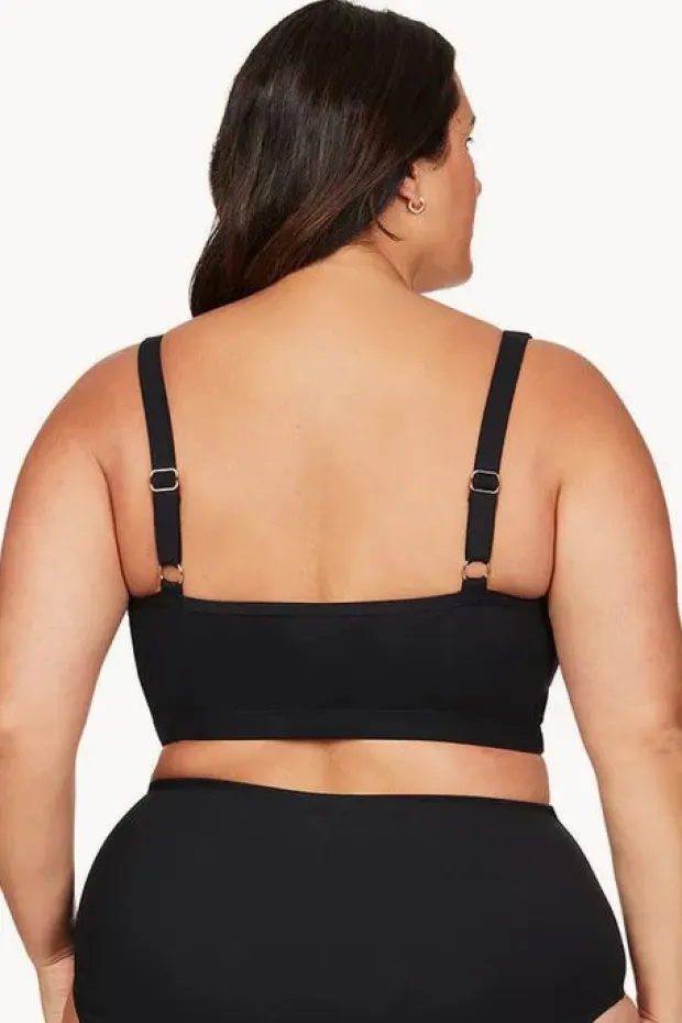 Bikini Tops|Artesands Sculpt Fuseli Zip Front Crop Black