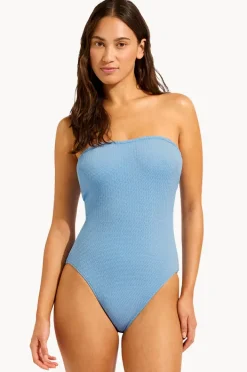 One Pieces|Seafolly Sea Dive DD Bandeau One Piece Cornflower
