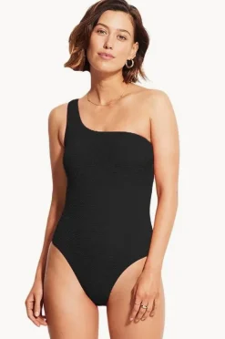 One Pieces|Seafolly Sea Dive One Shoulder One Piece Black