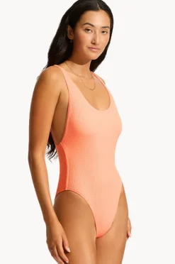 One Pieces|Seafolly Sea Dive Retro One Piece Peach pink