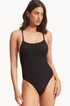 One Pieces|Seafolly Sea Dive Scoop Neck One Piece Black